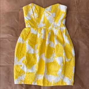 Shoshanna printed strapless bubble dress